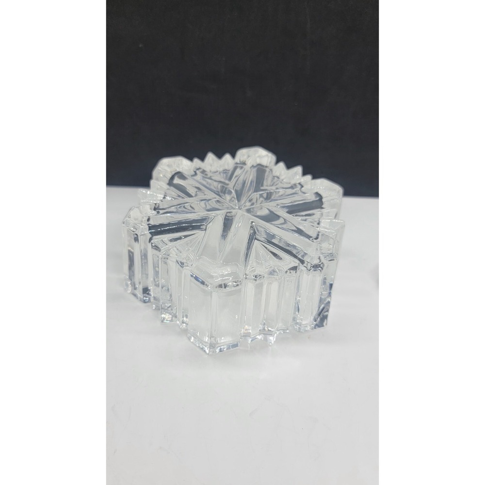 Crystal MIKASA NATURE'S SONG Snowflake Lidded Trinket Box - Made in Germany - Picture 6 of 10
